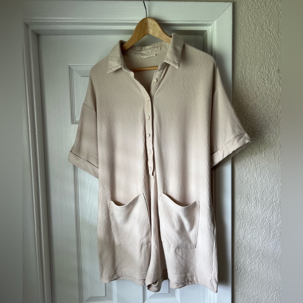 Illa Illa Ribbed Jumpsuit - Cream
